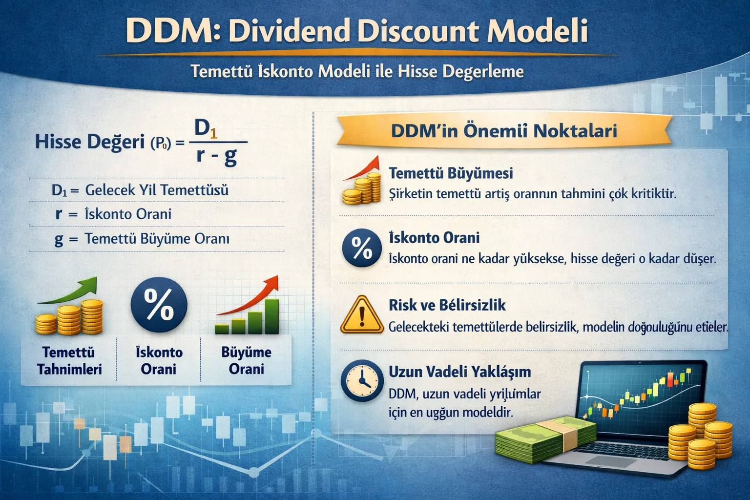DDM (Dividend Discount Model) ile Hisse Değeri Hesaplama: Temettü İndirgeme Modeli Formülleri ve Algoritma