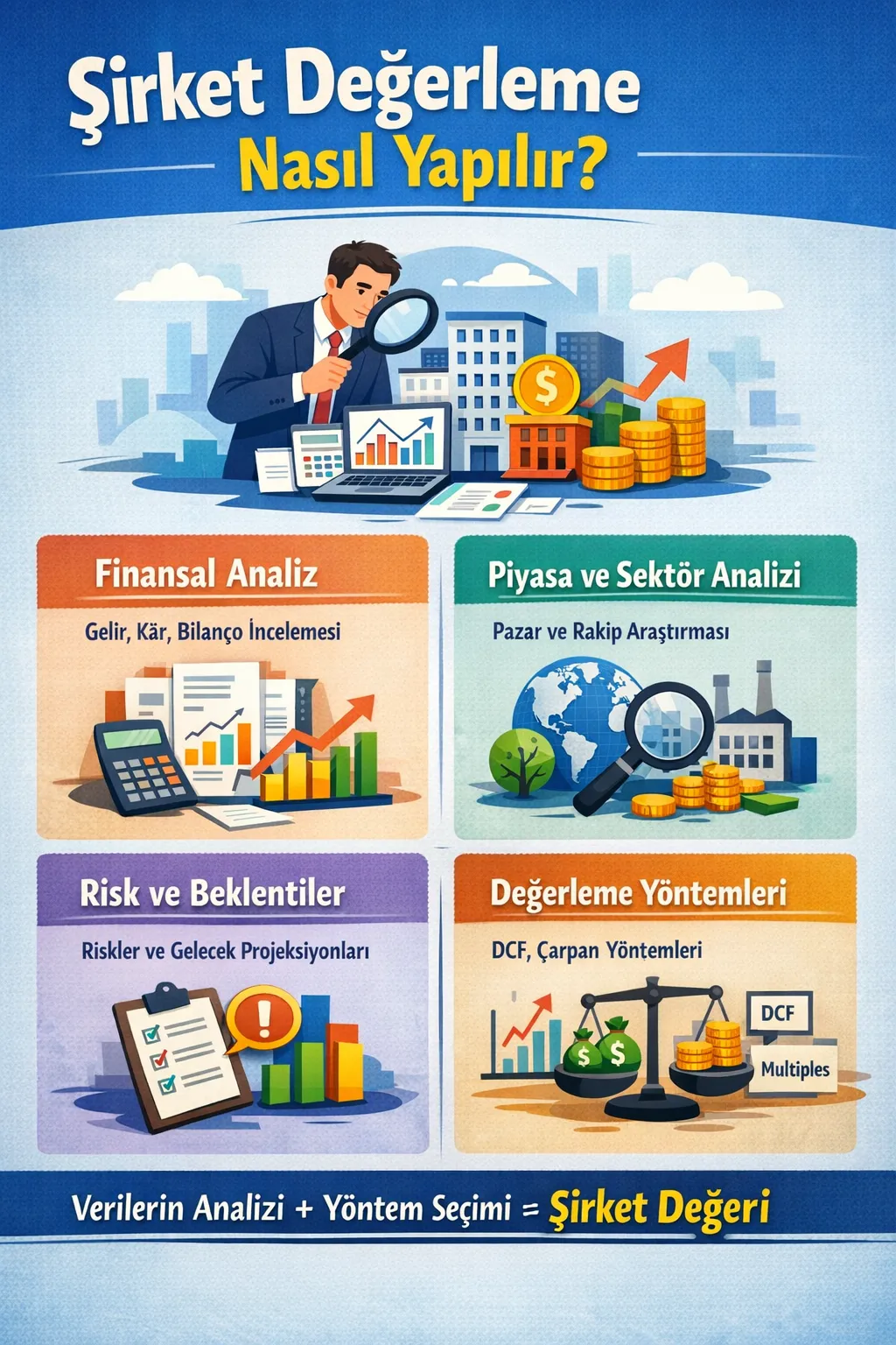 Şirket Değerleme Nasıl Yapılır? DCF, WACC, Beta, İskonto Oranı ve Terminal Değer ile Adım Adım Rehber