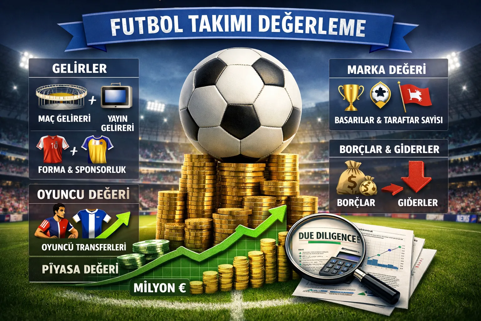 Futbol Takımı Değerleme: Kulüp Değeri, Kadro Değeri, Yayın Geliri ve Finansal Fair Play