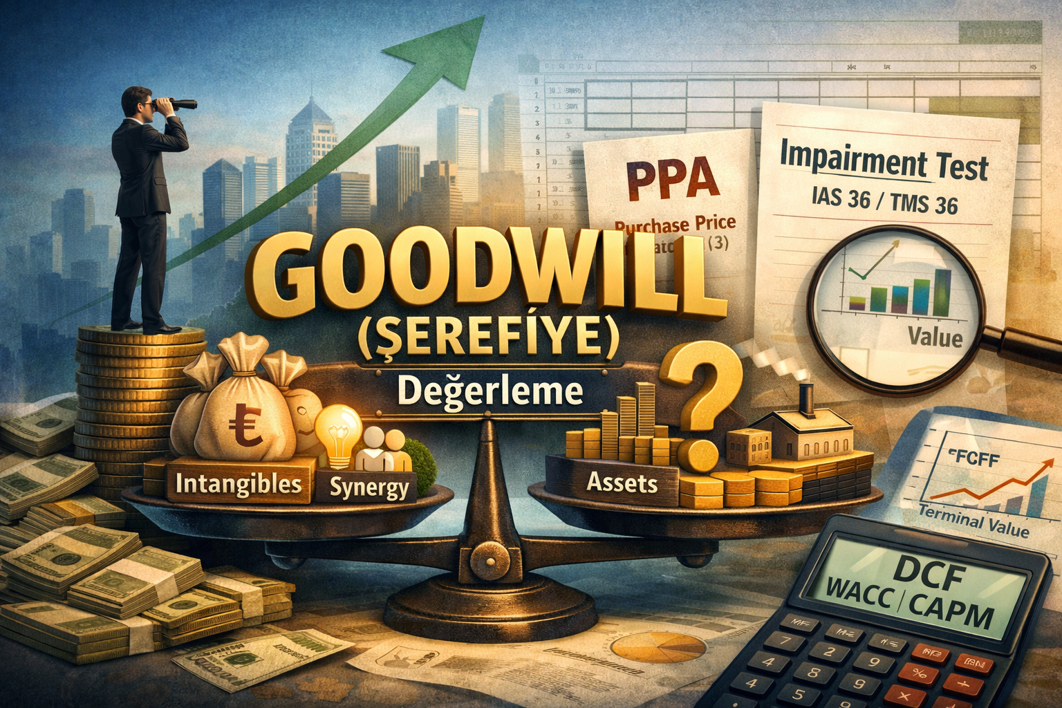 Goodwill (Şerefiye) Değerleme: Şirketin Şerefiye Değeri Nedir ve Nasıl Yapılır? (PPA, Impairment, Formüller)