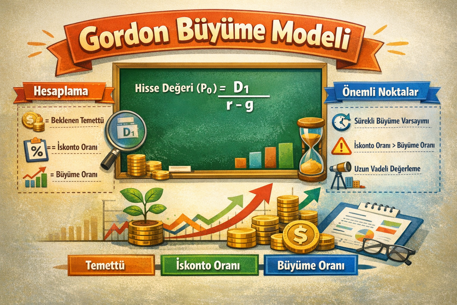 Gordon Büyüme Modeli (Gordon Growth Model) Hesaplama: Formül, g Seçimi, Veri Kaynağı ve Terminal Değer Mantığı