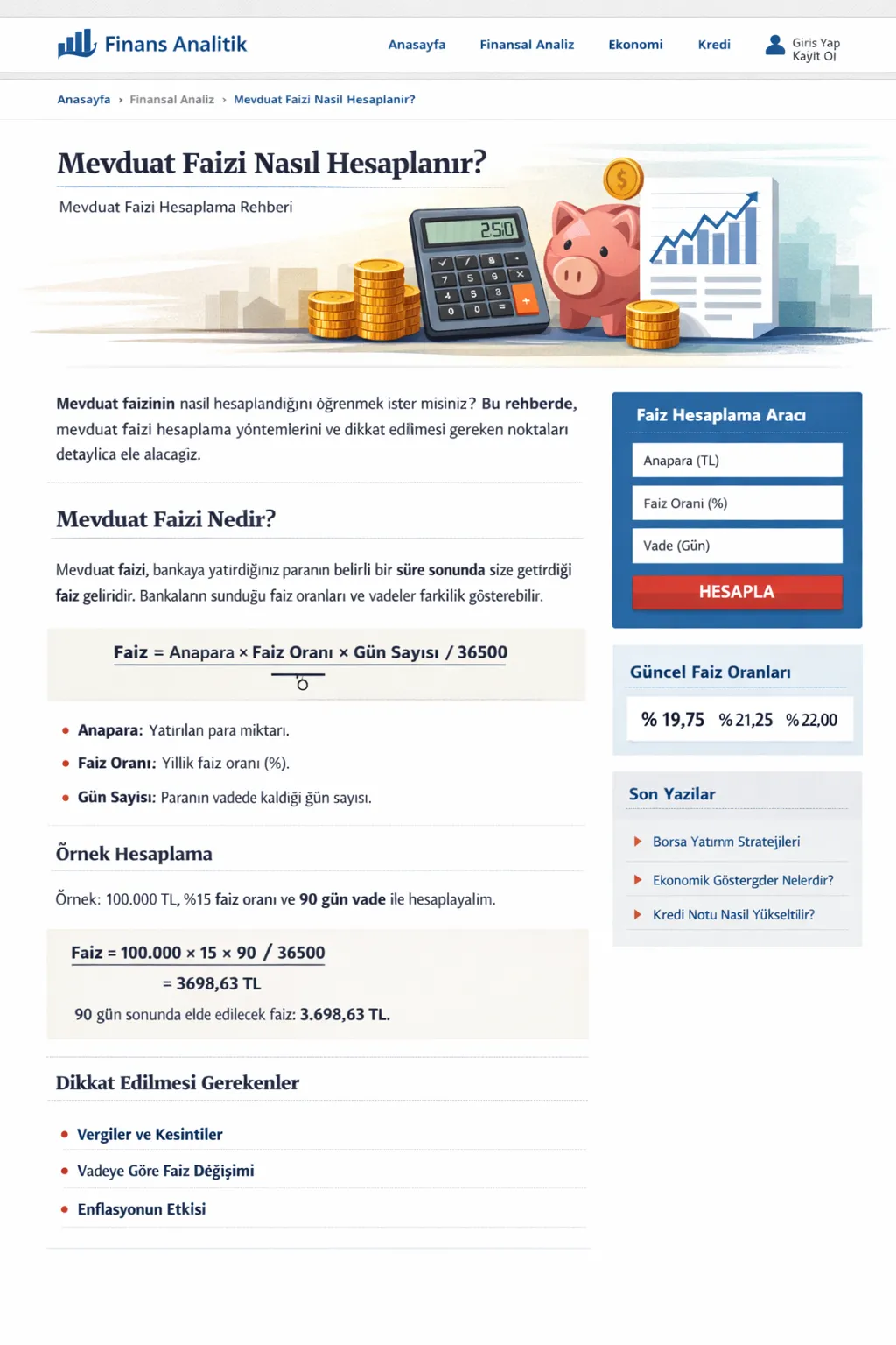 Mevduat faizi hesaplama rehberi kapak görseli