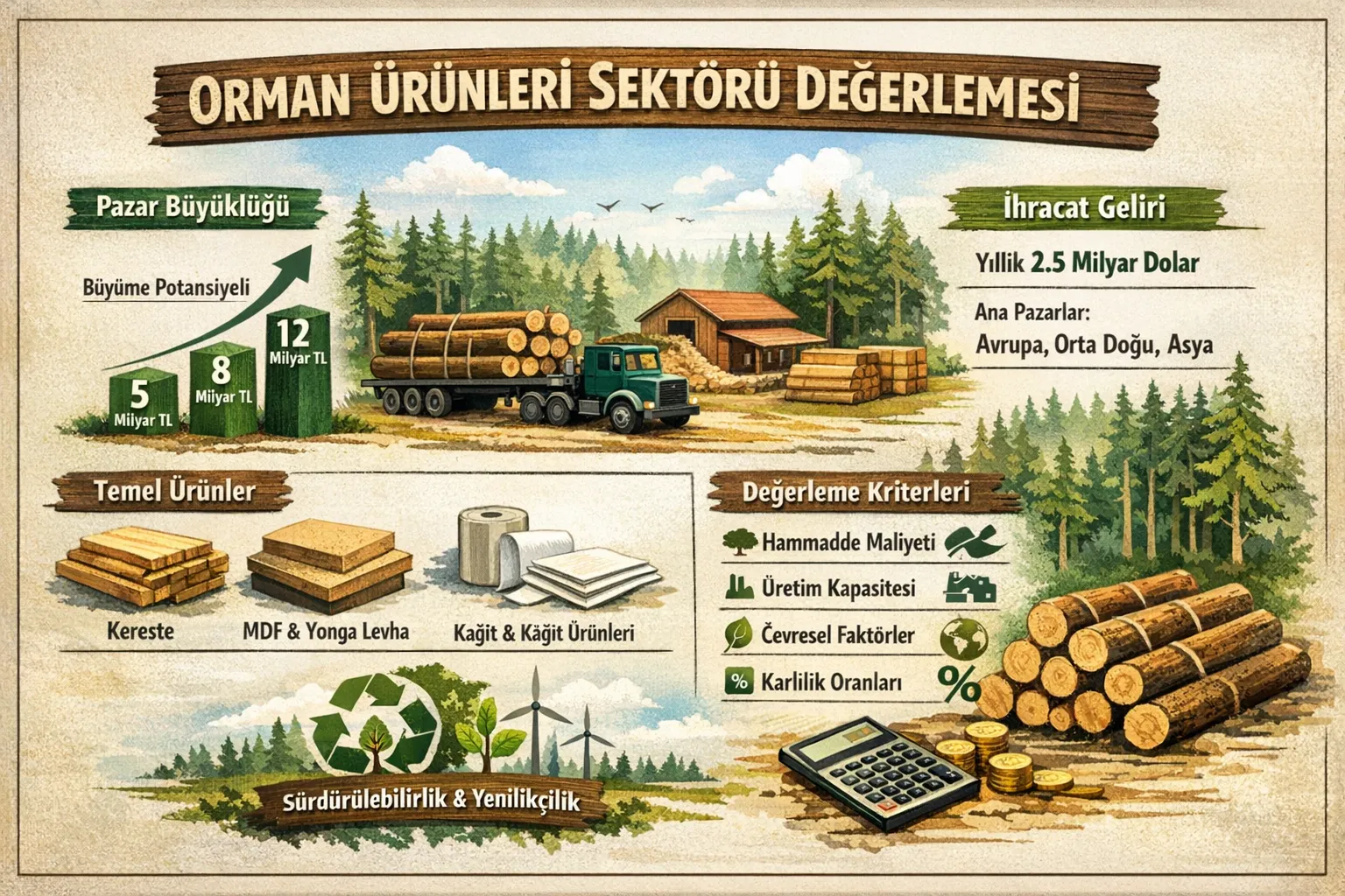 Orman Ürünleri Sektörü Şirket Değerleme: Kereste, MDF, Sunta ve Panel Üreticileri İçin Kapsamlı Rehber