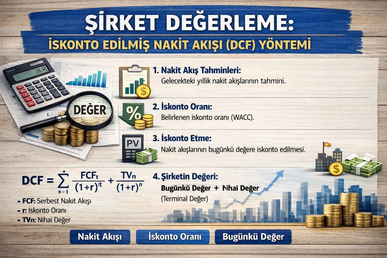 Şirket Değerleme Nasıl Yapılır? (Adım Adım DCF Yöntemi + Örnek Hesaplama Rehberi)